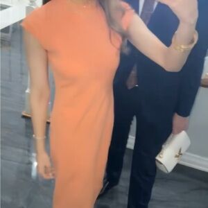 Vince Camuto Vibrant Orange Midi Dress